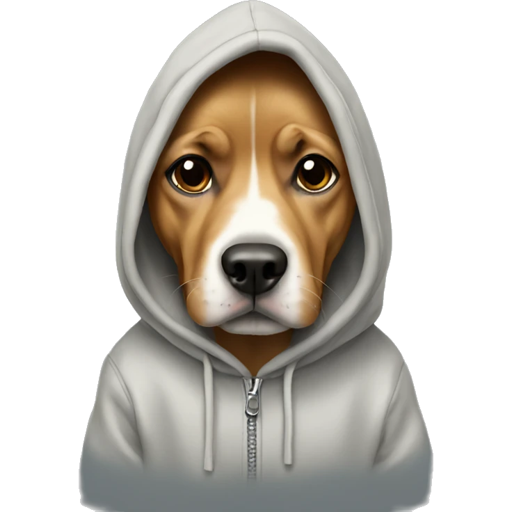 Dog wearing a hoodie  emoji