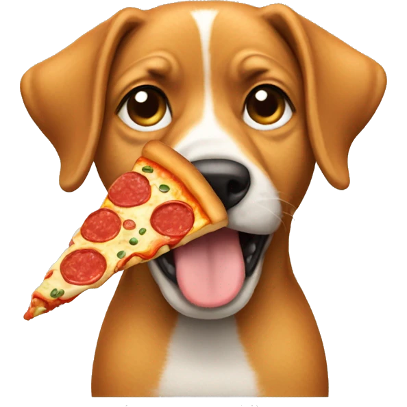 Dog eating pizza  emoji