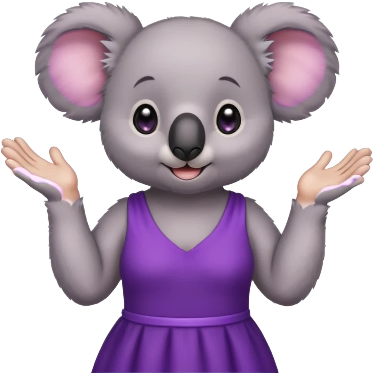 Koala purple drees eyelashe clapping emoji