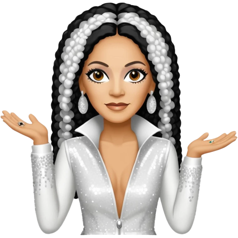 Sheila E with white sequin outfit emoji