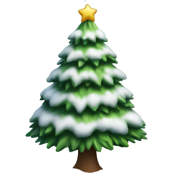 christmas tree with snow emoji