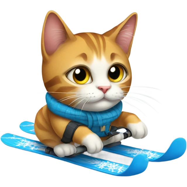 Cat on skis emoji