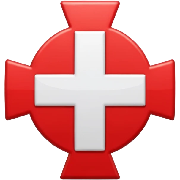 red medical cross symbol on a white3 background emoji