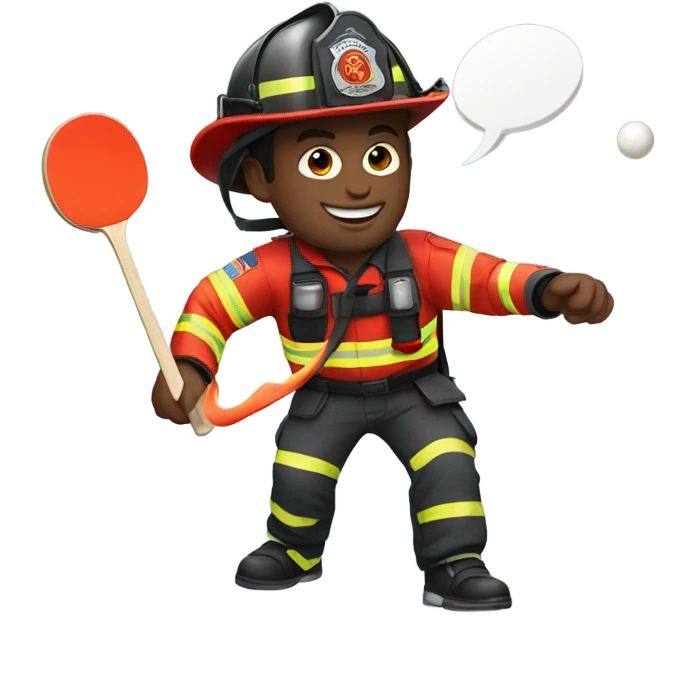 Firefighter playing ping pong  emoji