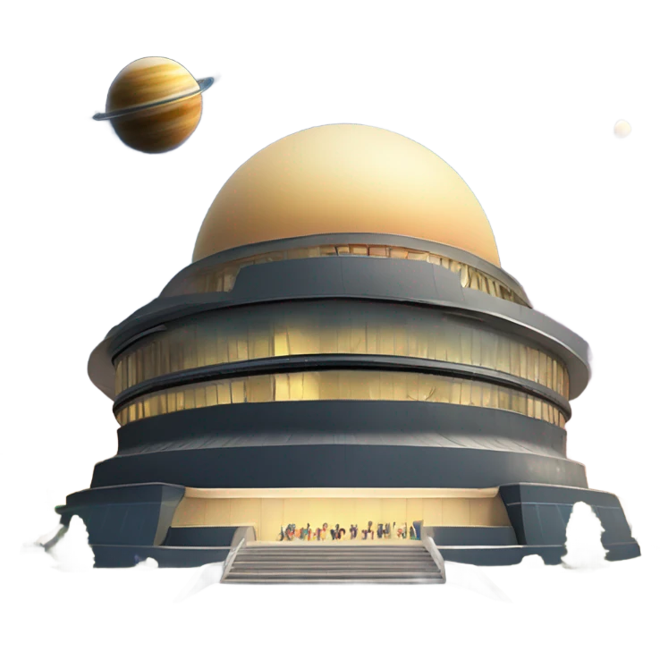 Planetarium science center like the one that on Alexandria biblioteque emoji
