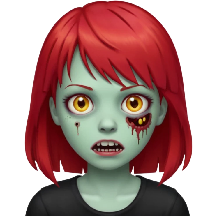 zombie girl with red hair and bangs emoji emoji