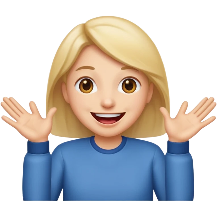 Normal emoji smiling with tongue out with hands to the side emoji