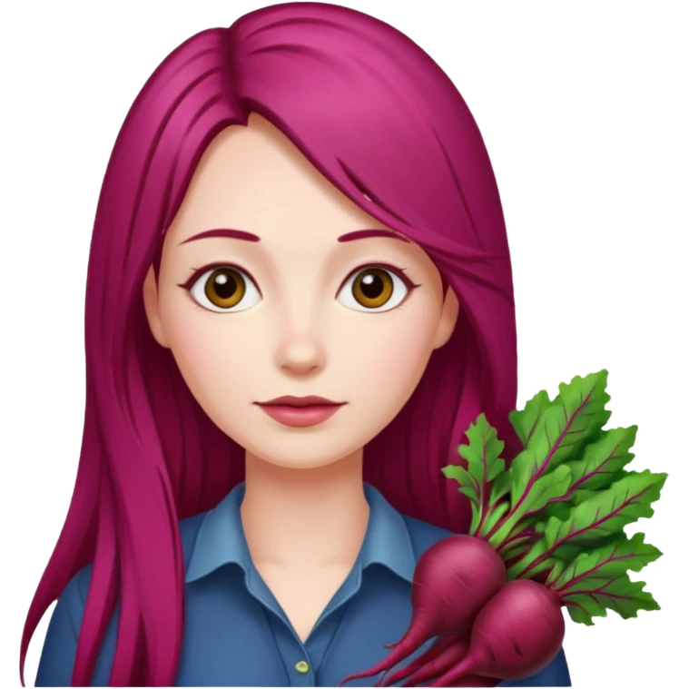 One woman medium length blond highlights hair
One man medium dark skin no hair One woman long beetroot colour hair  emoji