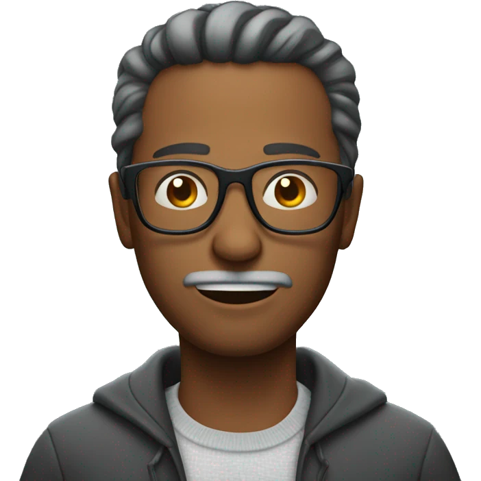 Man with glasses freezing emoji