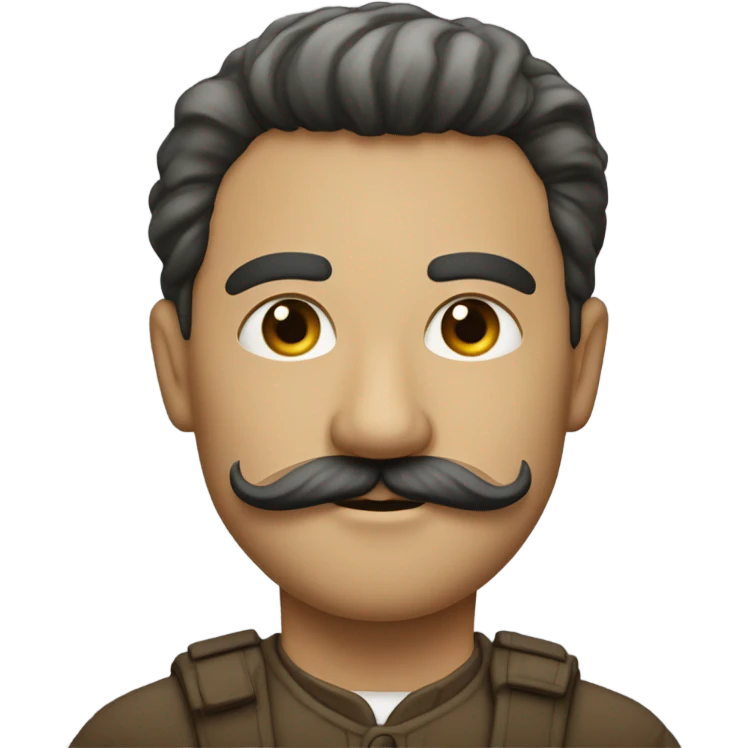 Homme avec moustache carrée et une raie sur le côté  emoji