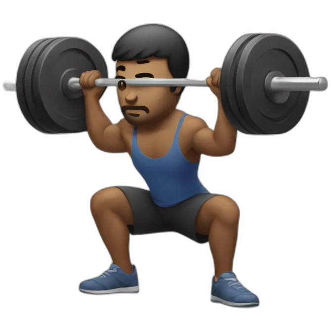 Man squatting barbell emoji