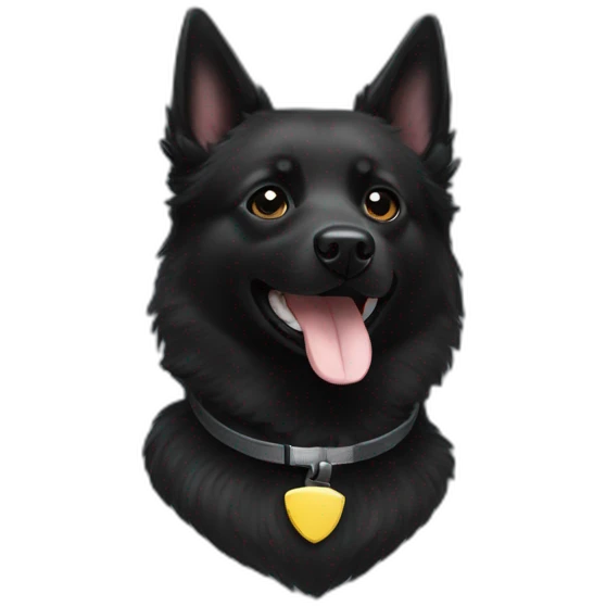 Schipperke with BMW on the neck emoji