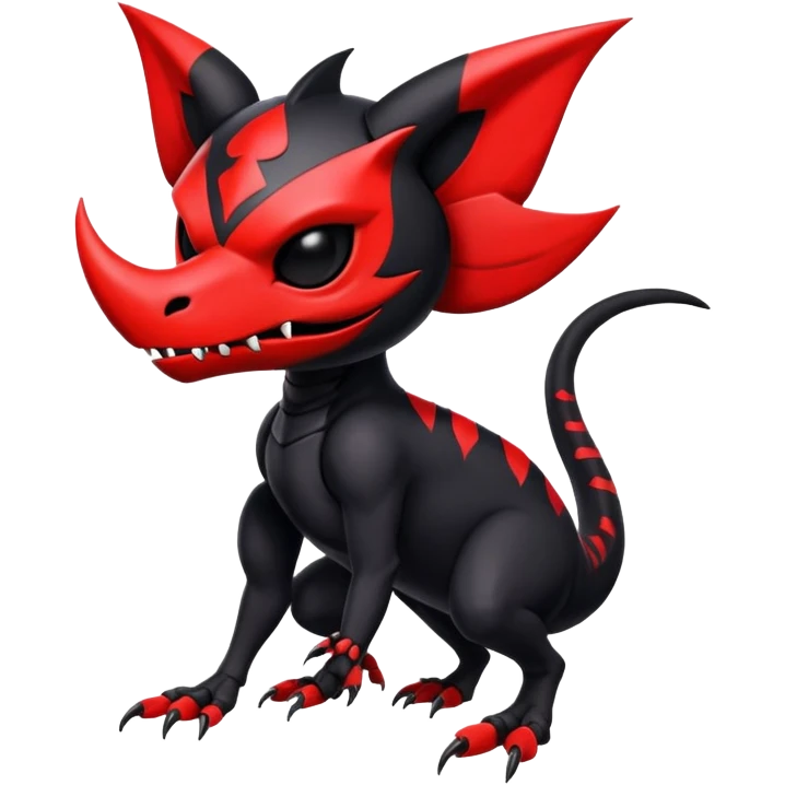 Salandit-Noibat-Litten-Hybrid with a skull-mask (Full body) emoji