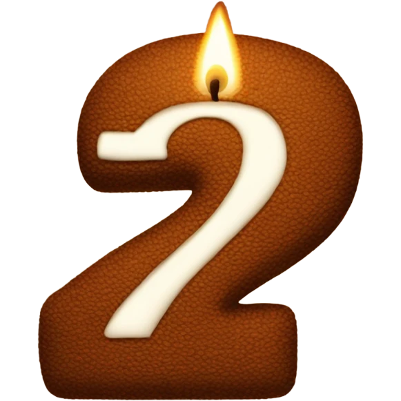 The number 22 as a brown birthday candle emoji