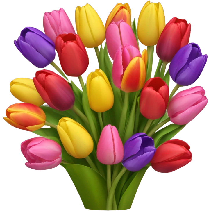 Bouquet of colored tulips emoji