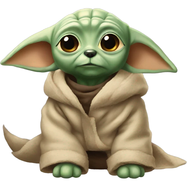 Dog with baby yoda face emoji