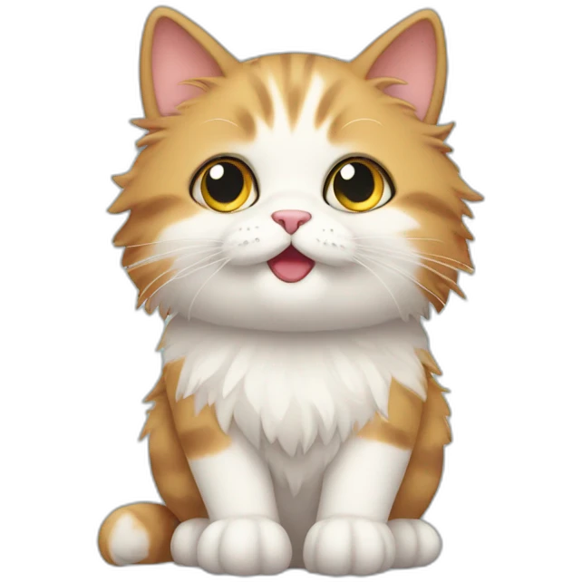 Fluffy cute cat emoji
