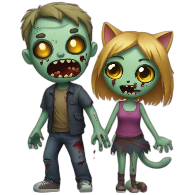 zombie and cat  emoji