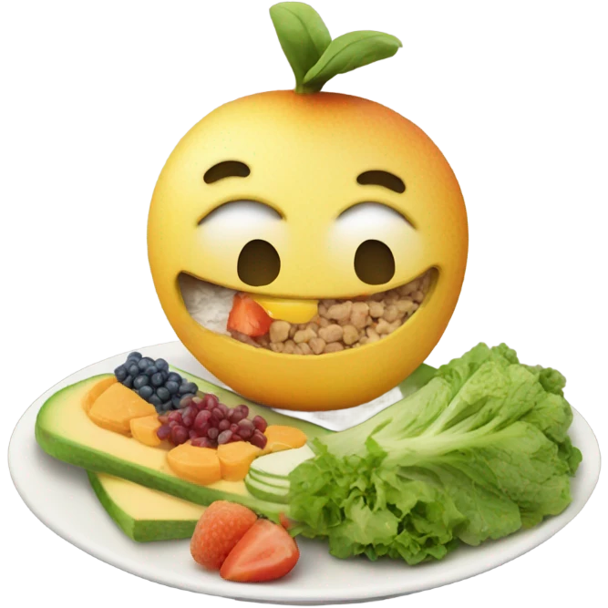 taking picture of healthy food emoji