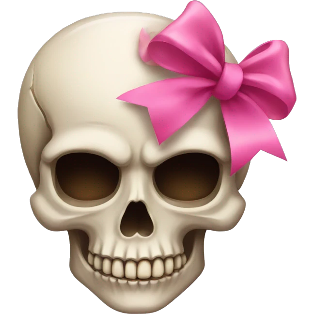Skull with a pink bow emoji