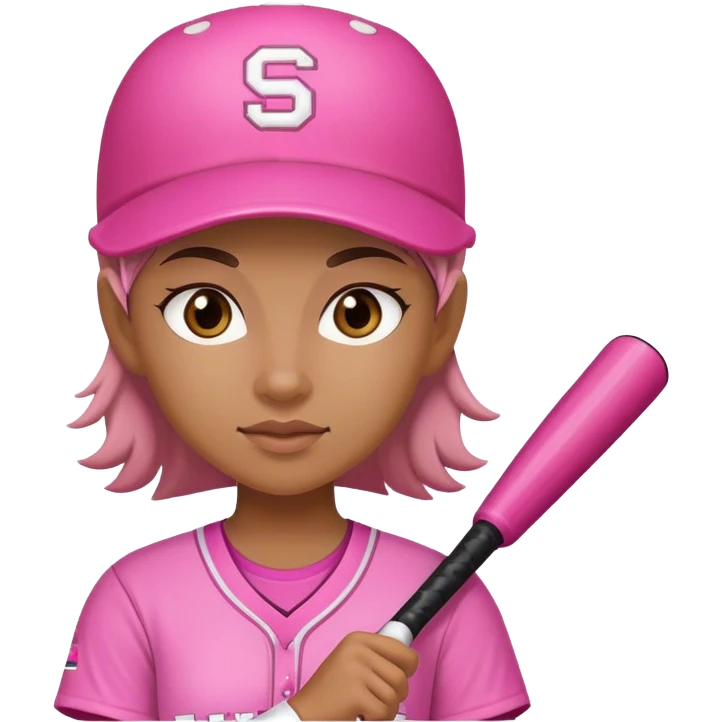 Female softball player pink emoji
