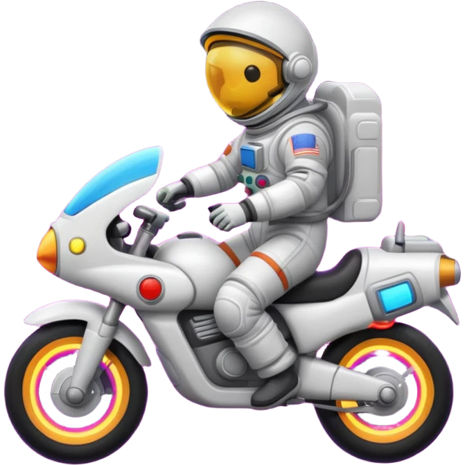 Astronaut ride arcade laser emoji