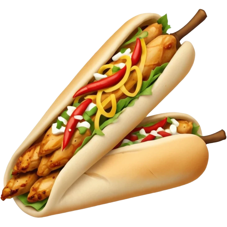 shawarma with chicken and chili emoji