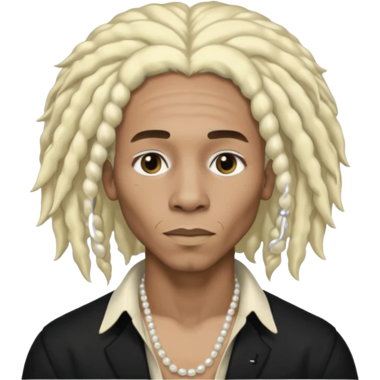 Black Male bob marley inspired hair platinum blonde with pearls makeup emoji
