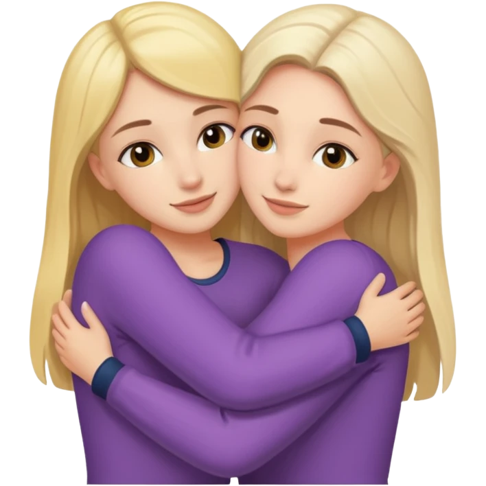 duas meninas lindas, a darem um abraço de amizade emoji