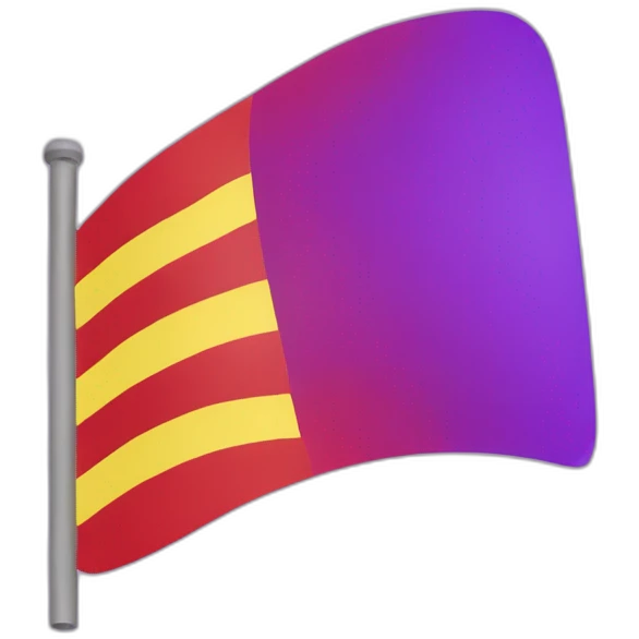 bandera con 3 franjas horizontales roja amarilla y violeta emoji