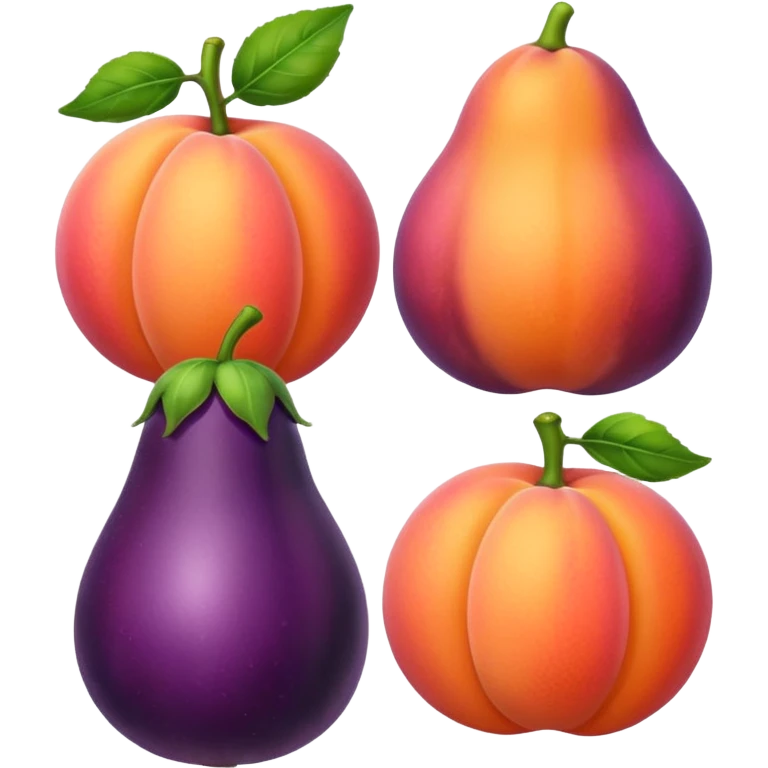 sexy peach and eggplant  emoji