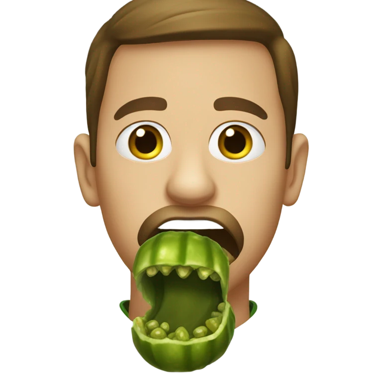 Pickle in mouth emoji