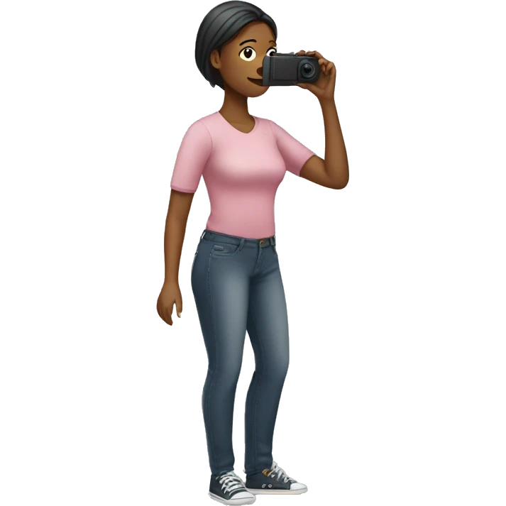 woman standing and taking picture  emoji