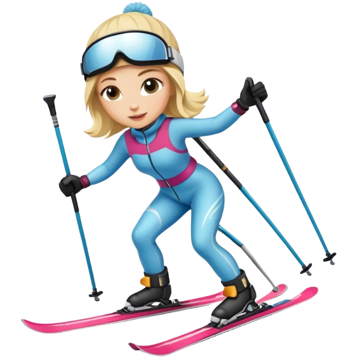 Skifahren blondes mädchen emoji