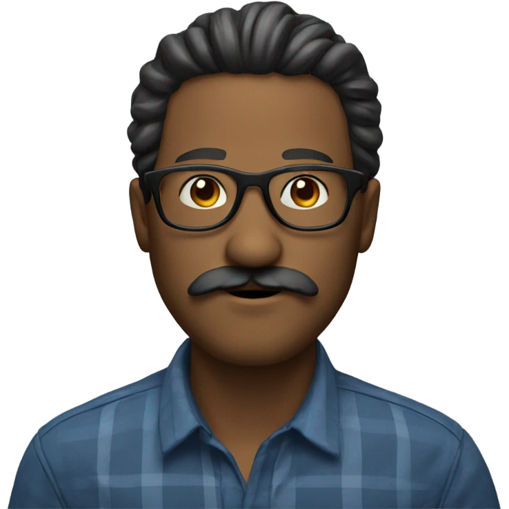 man with anot long hair glasses and mustache emoji