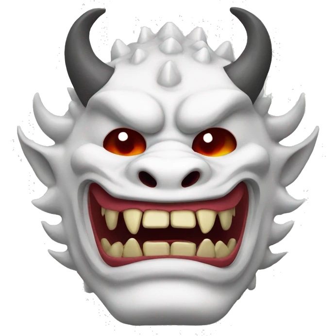 White oni dragon japanese mask emoji