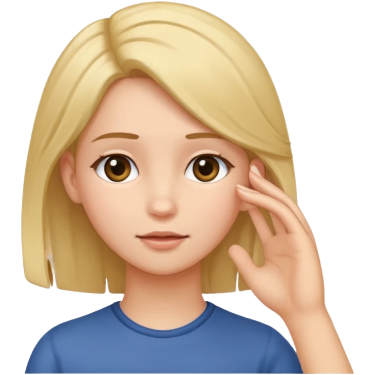 Girl tucking hair behind her ear with her hand  emoji