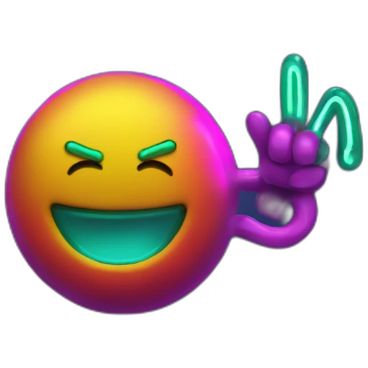 Juicy booty neon sign style man emoji