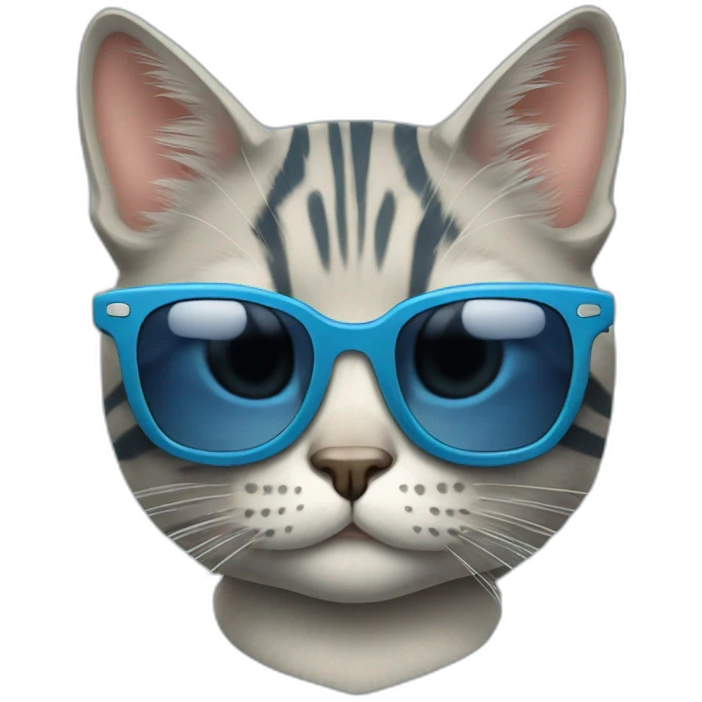 Blue stripped cat with sunglass emoji