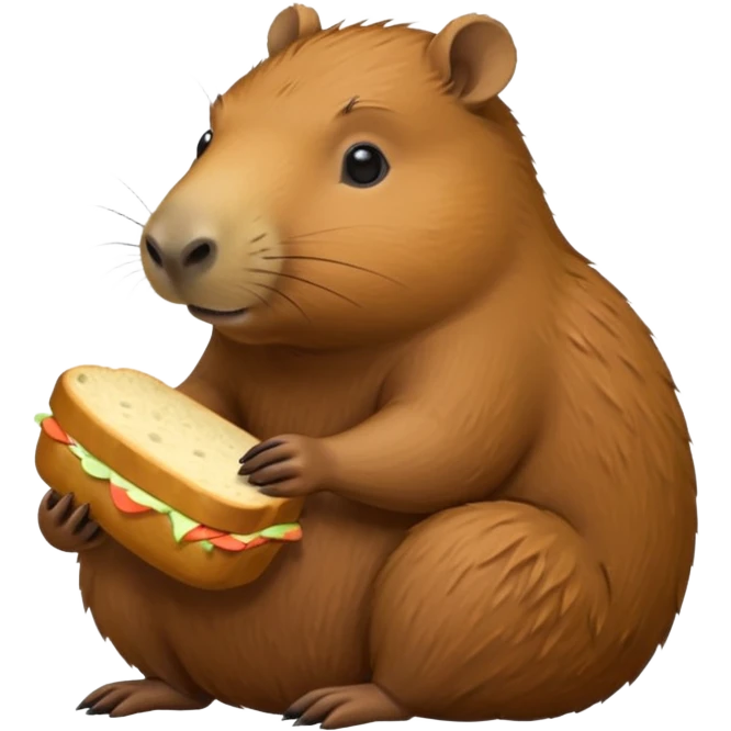 Capybara eating bread emoji