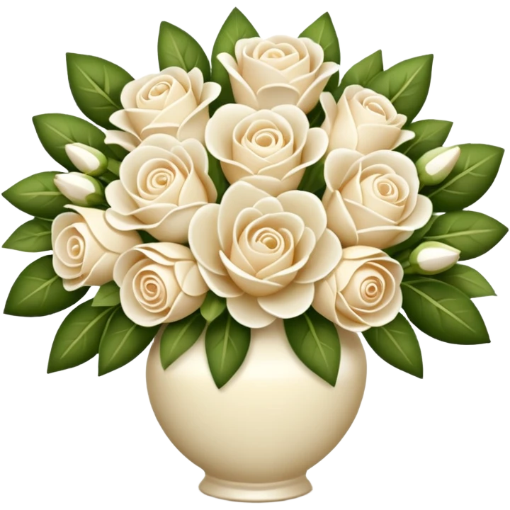flower arrangements in a cream and white bouquet emoji
