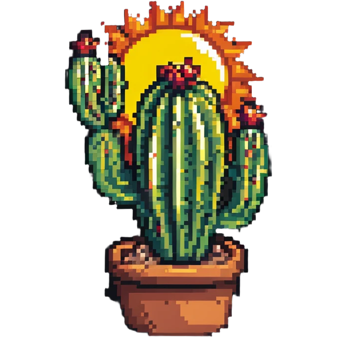 cactus in a desert with sun emoji