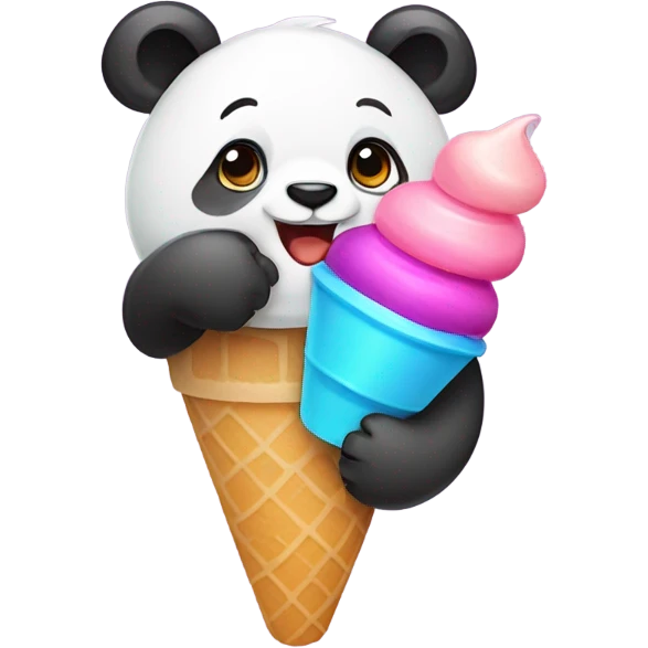 Panda eating ice cream emoji