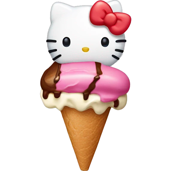 hello kitty with ice cream  emoji