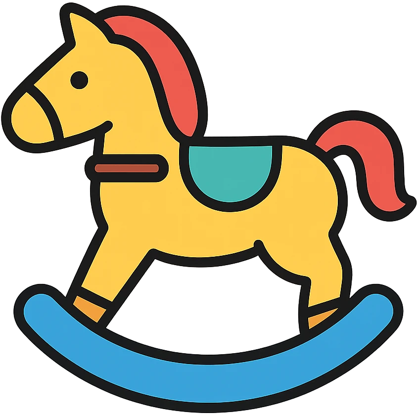 rocking horse, classic toy look, color icon style emoji