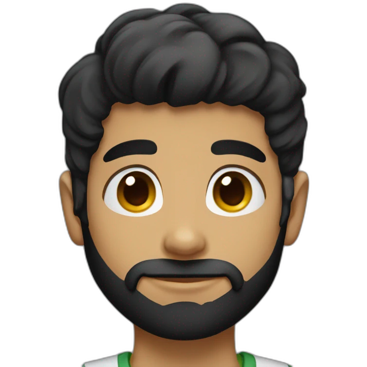 boy, black hairbold, black small beard emoji