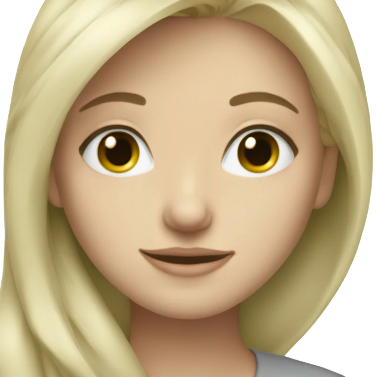 Blonde woman green eyes hugging light gray French is emoji