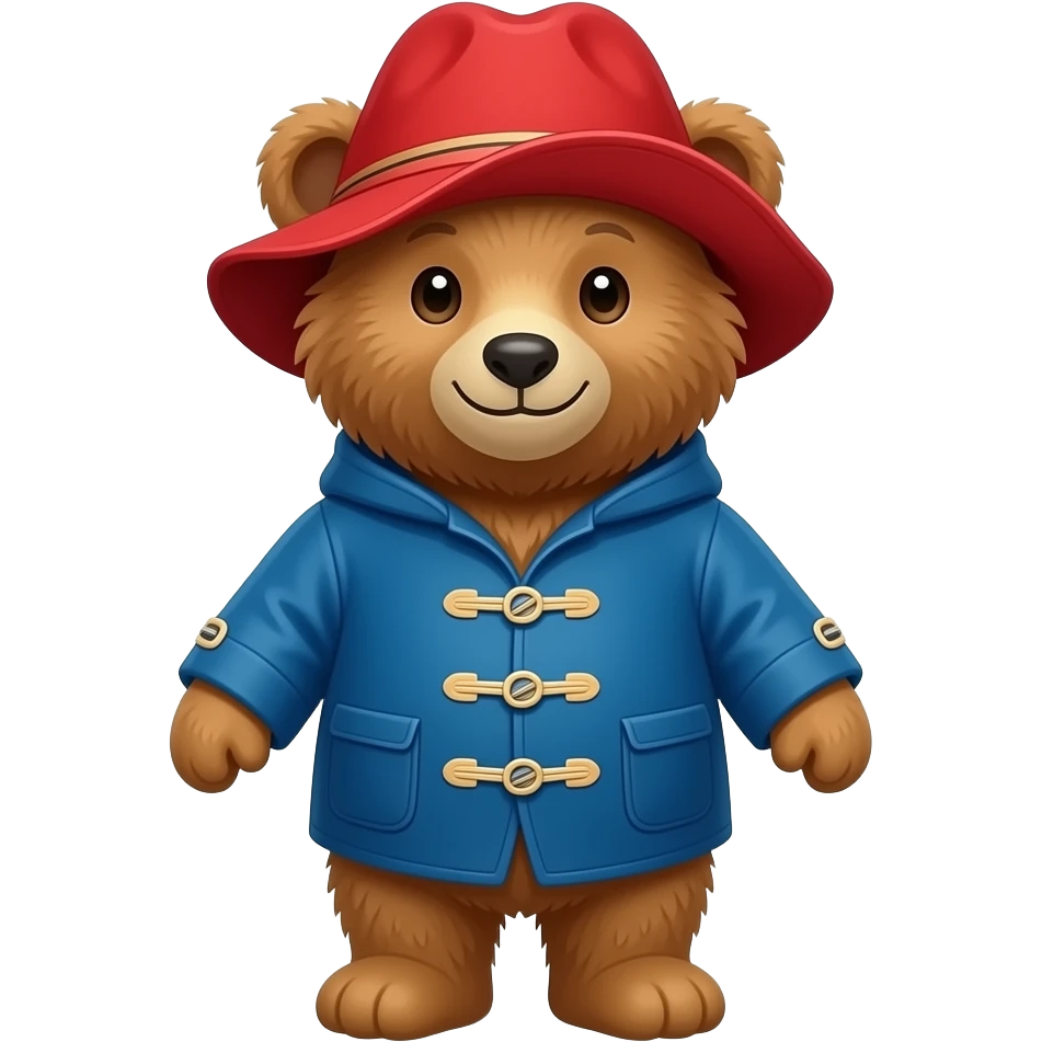 With Paddington red hat emoji
