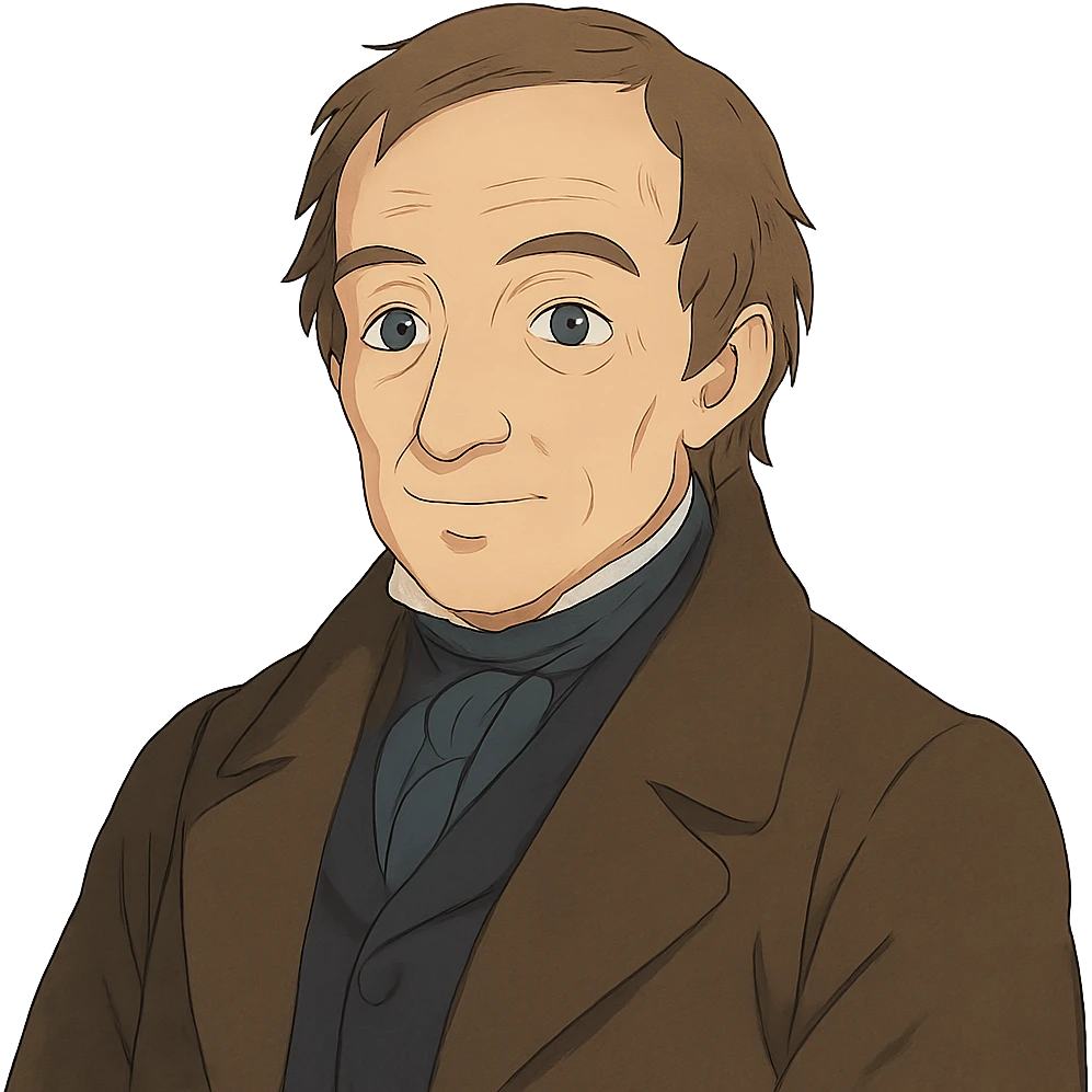 portrait of Robert Owen in ghibli style emoji