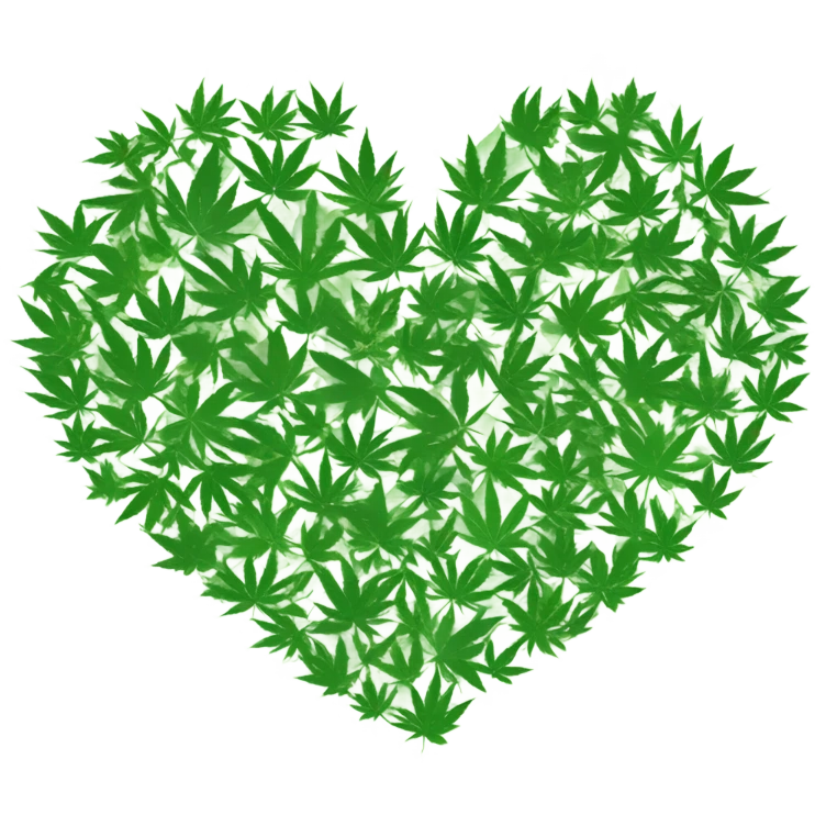 Weed love heart  emoji